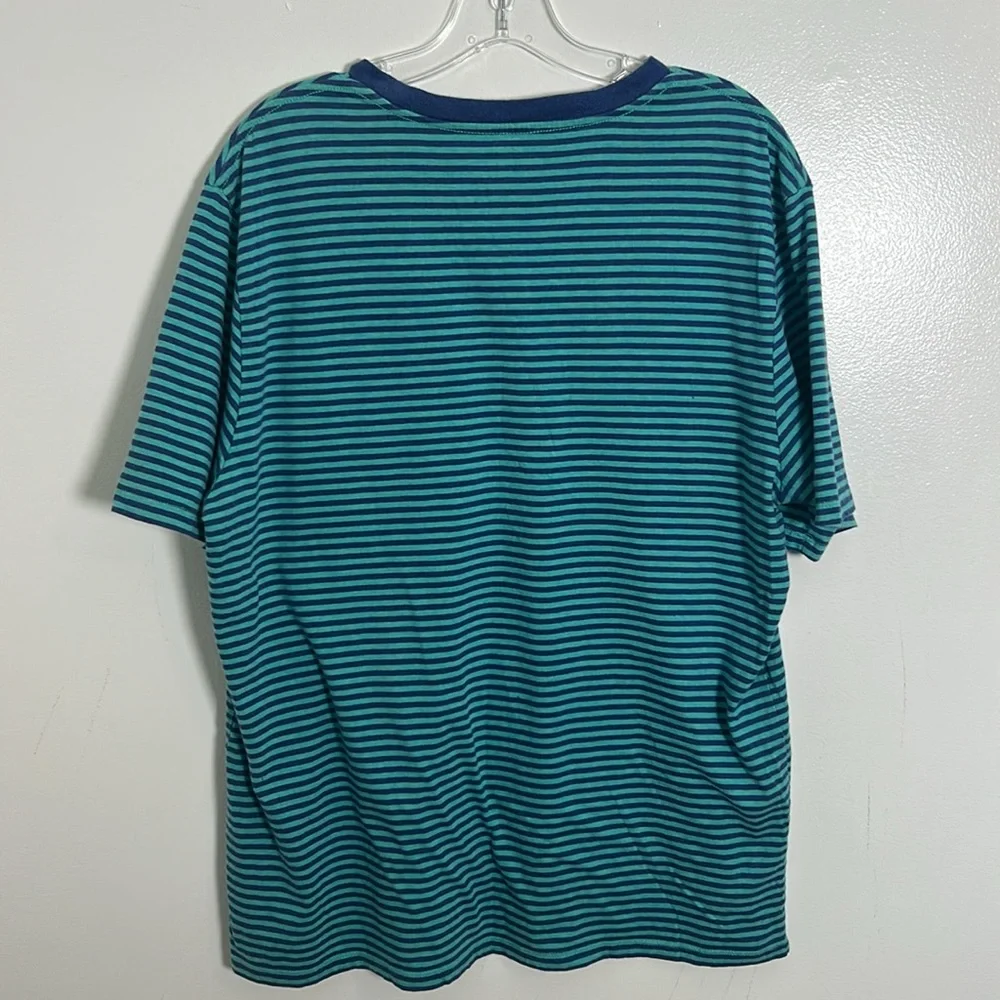 Vineyard Vines Men’s Navy and Teal Striped Pocket T-Shirt 100% Pima Cotton Sz M - Picture 7 of 10